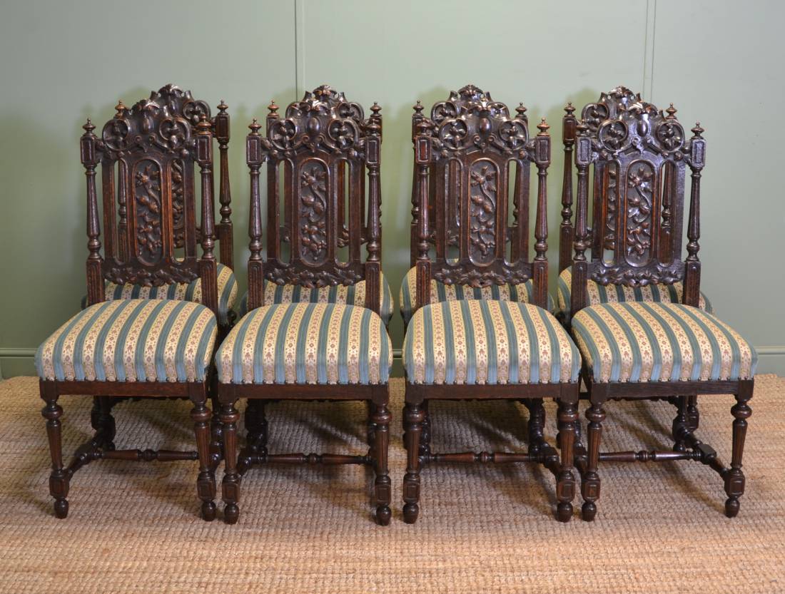 carved oak dining room chairs