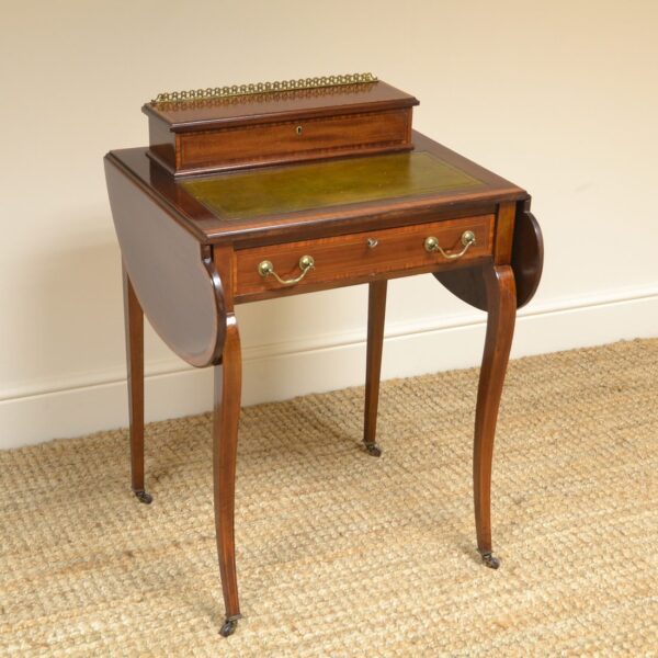 Stunning Maple & Co Edwardian Inlaid Mahogany Antique Writing Table