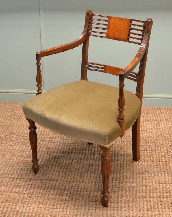 Quality Sheraton Inlaid Mahogany Victorian Antique Desk Chair