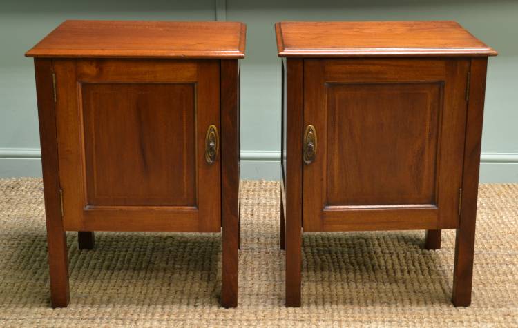 Pair of Edwardian Mahogany Bedside Cabinets