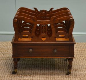 Small Regency Mahogany Antique Canterbury