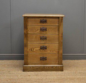 Small Victorian Ash Antique Wellington Chest