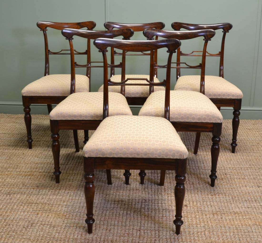 Set of Six, Superb Quality, Antique Rosewood Dining Chairs J Kendell & Co