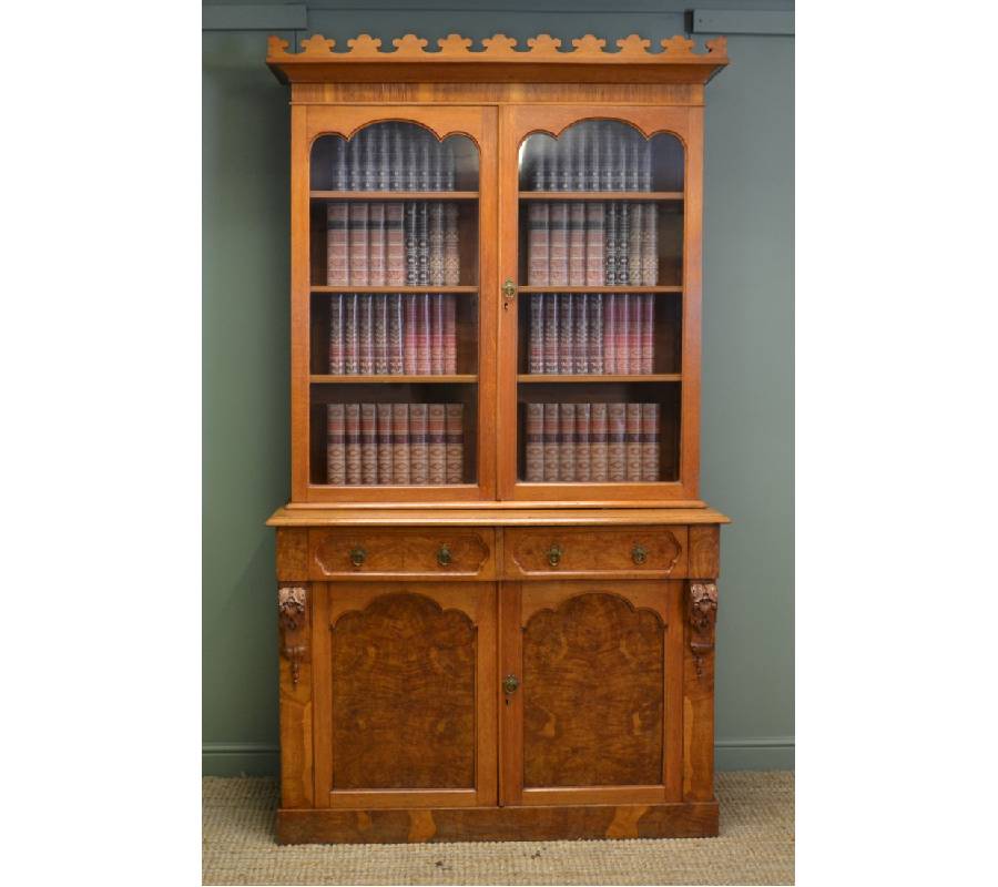 Rare Pollard Oak Arts & Crafts Antique Victorian Bookcase.