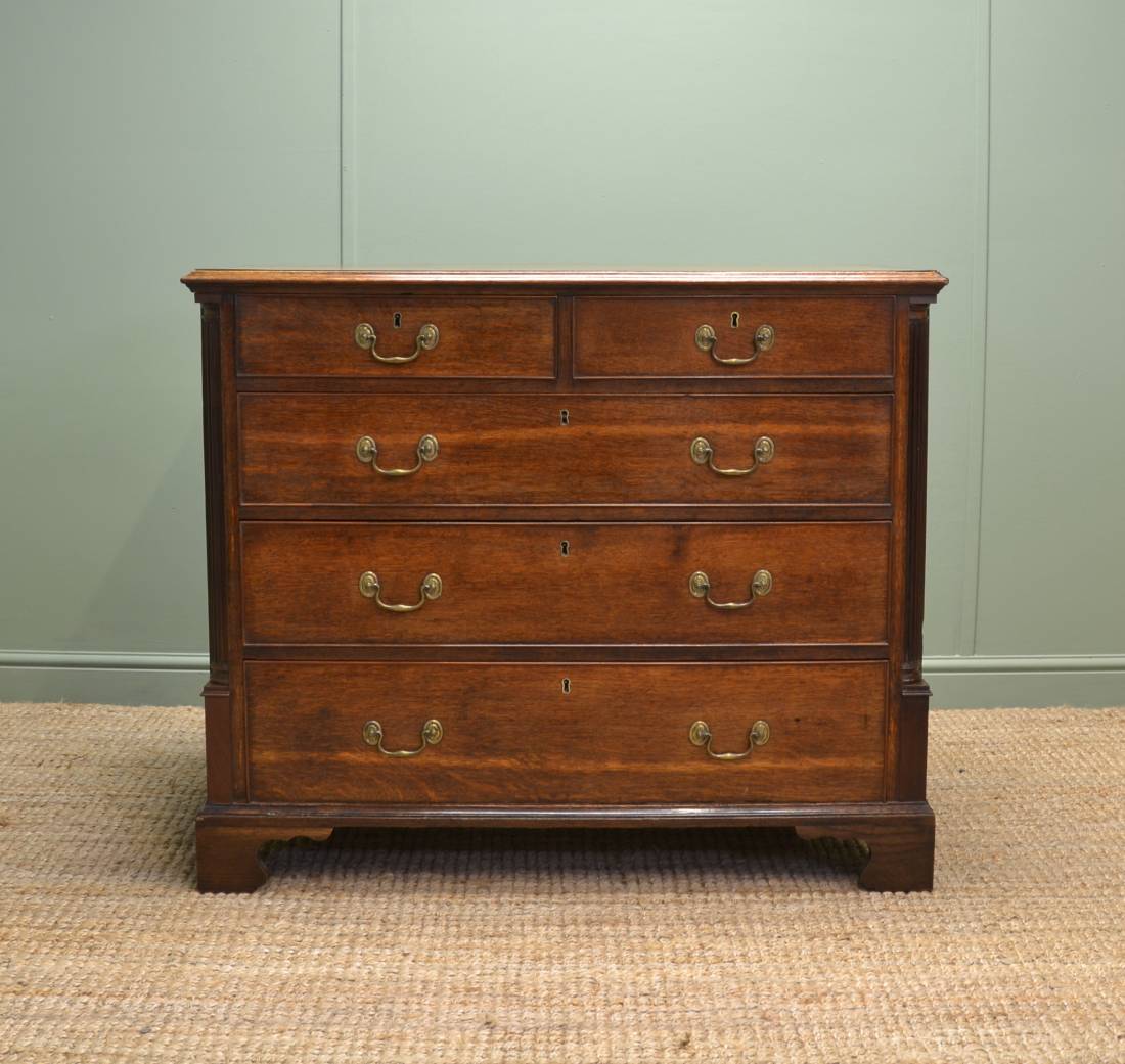 Georgian Oak Antique Lancashire Chest of Drawers