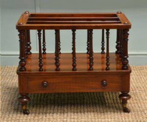 Victorian Mahogany Antique Canterbury / Paper Rack.