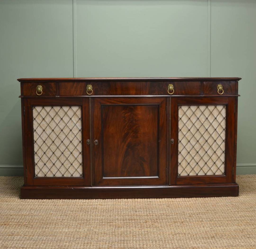 Quality Regency Mahogany Antique Sideboard