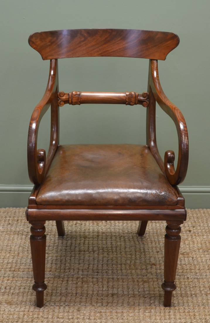 Quality Georgian Mahogany Antique Desk Chair
