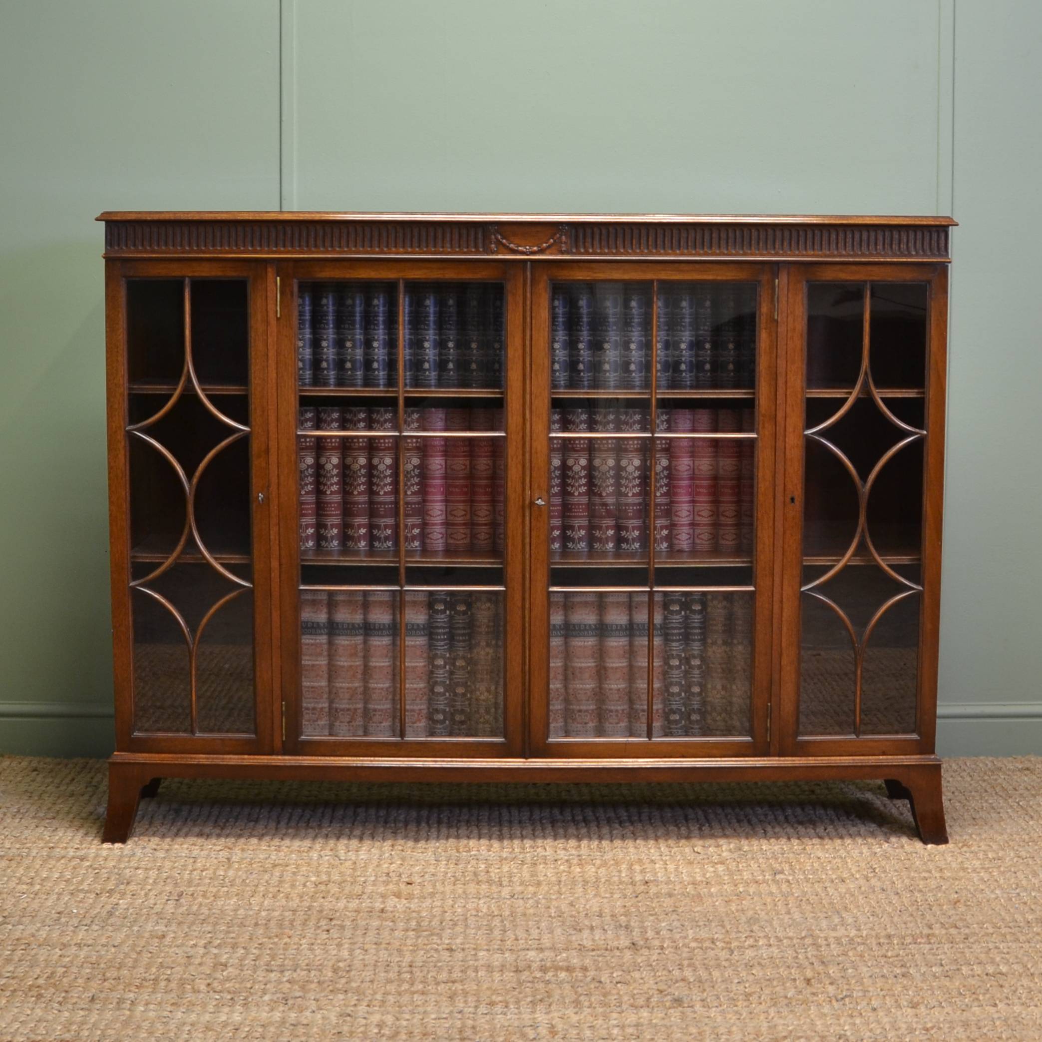 Waring And Gillows Antique Mahogany Small Glazed Bookcase