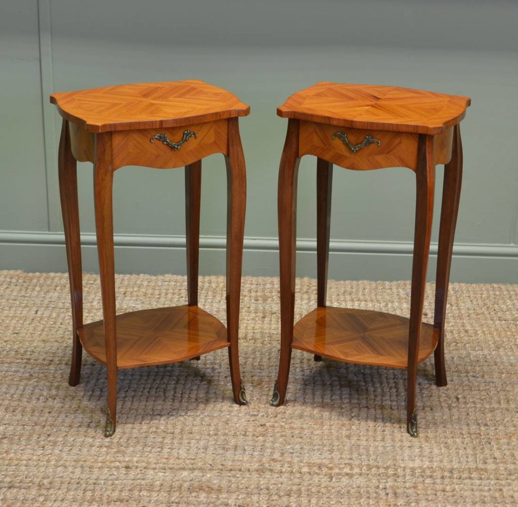 Pair Of Vintage Kingwood Antique Side Tables