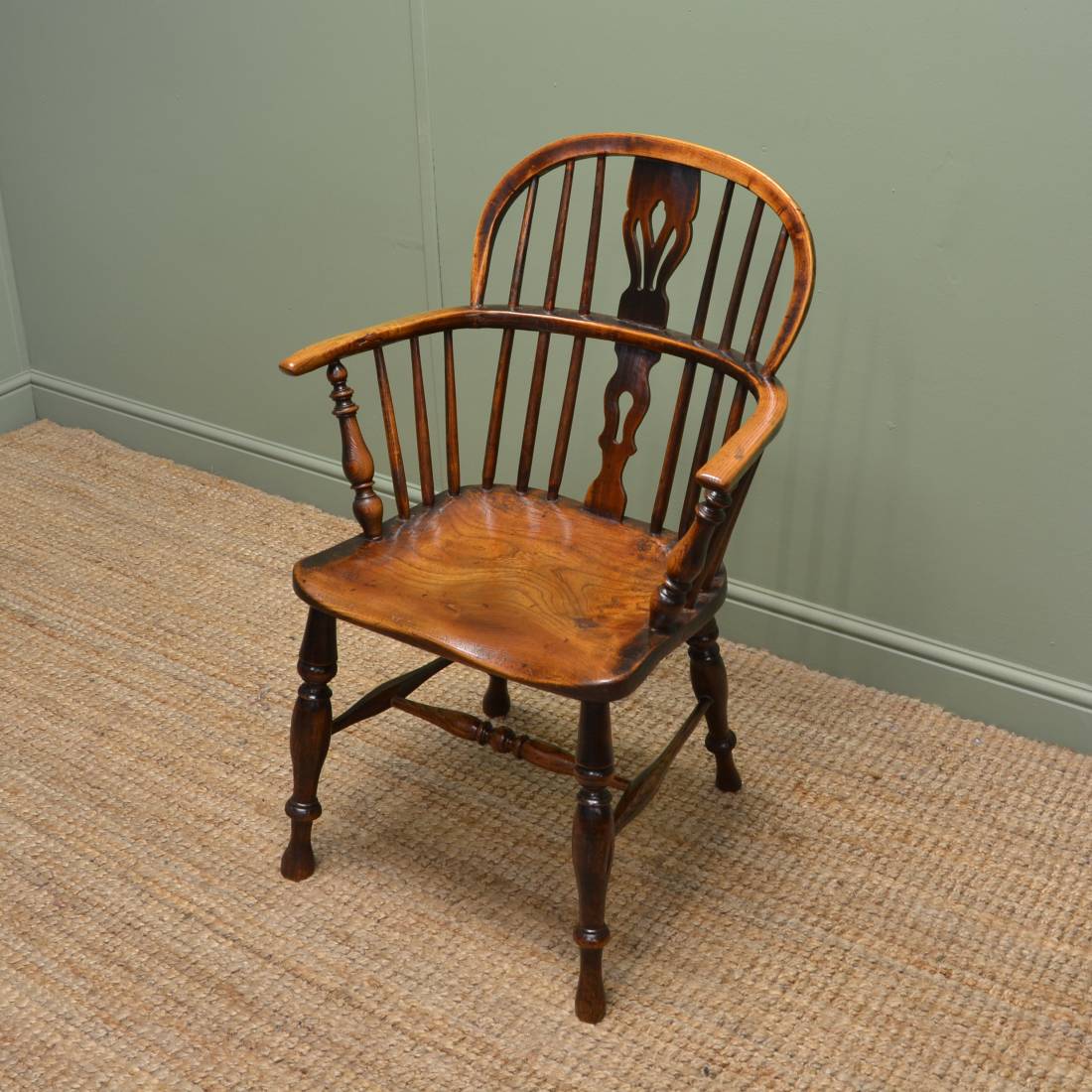 Georgian Oak and Ash Antique Windsor Chair