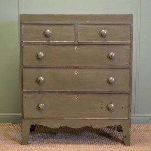 Country Regency Antique Painted Chest Of Drawers
