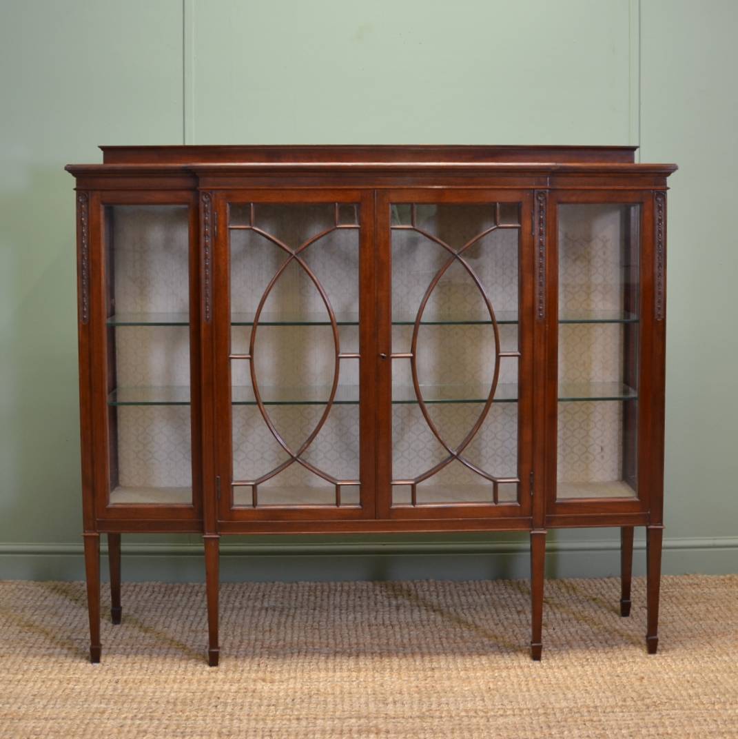 JAS Schoolbred Edwardian Mahogany Antique Display Cabinet