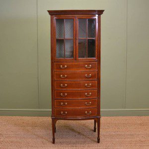 Antique Music Cabinet made from Mahogany with inlays