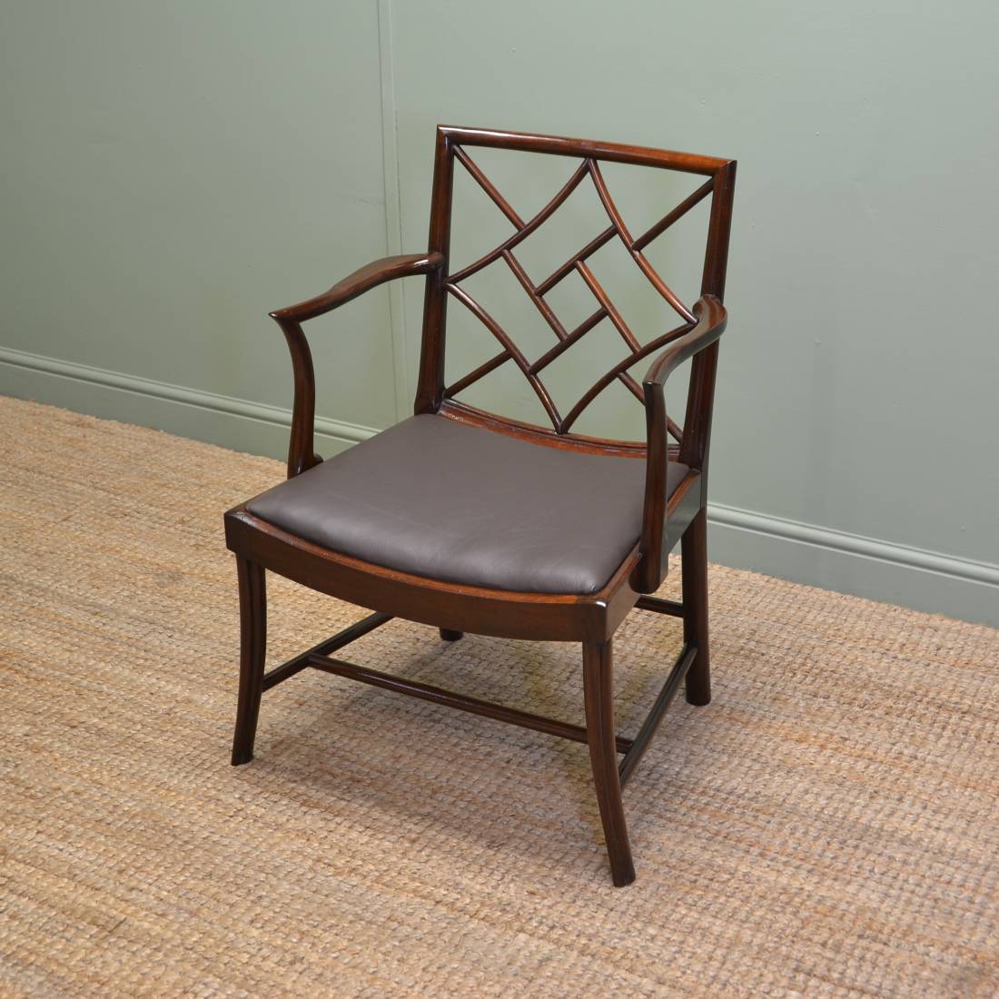 Solid Mahogany Cockpen Antique Desk Chair