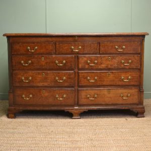 Georgian Antique Large Period Oak Country Lancashire Chest of Drawers
