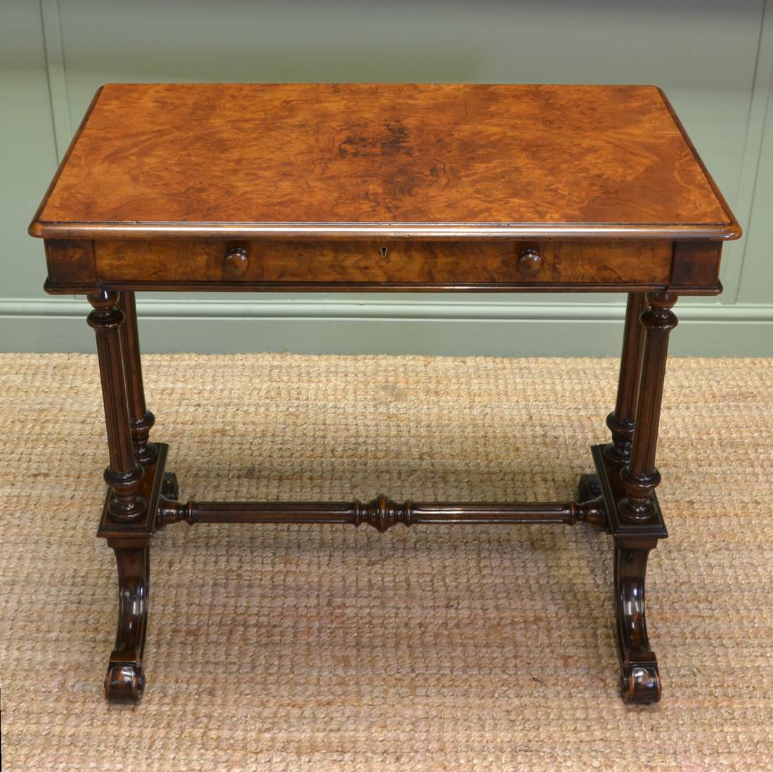 Burr Walnut Antique Writing Table