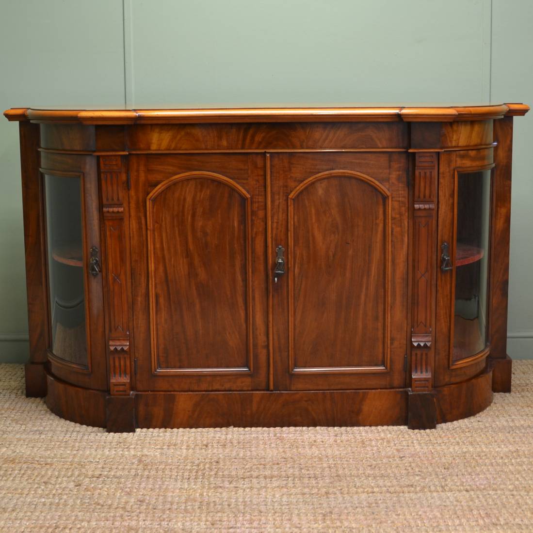 Quality Figured Victorian Mahogany Antique Credenza Antiques World