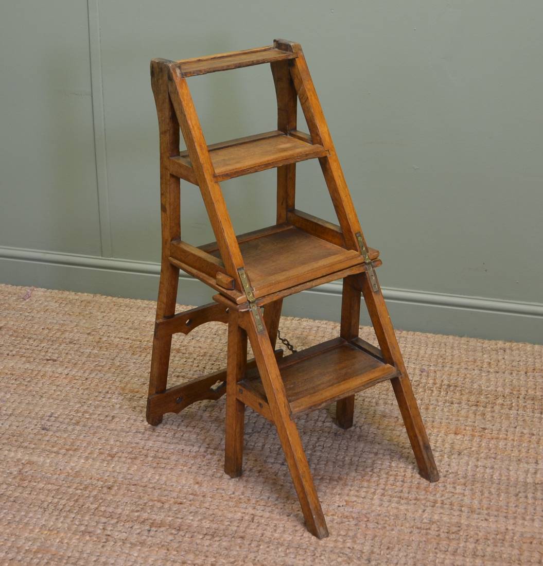 Victorian country Metamorphic Library Steps Chair