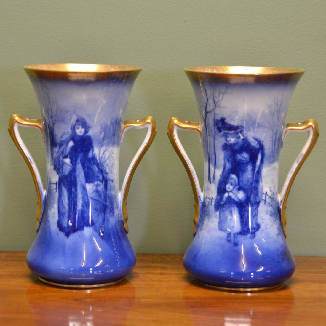 Pair of Royal Doulton 'Blue Children' Vases