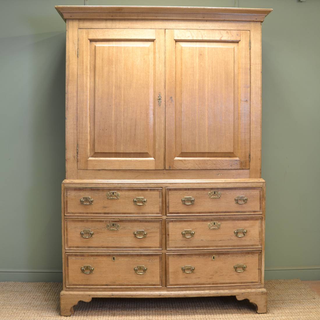 Country III light oak Antique Kitchen / housekeepers cupboard