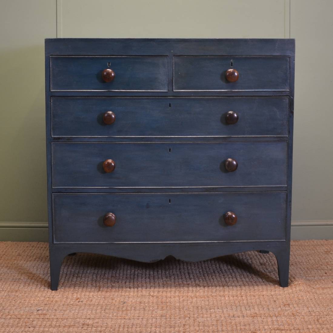 19th Century Antique Chest with Blue Chalk paint finish