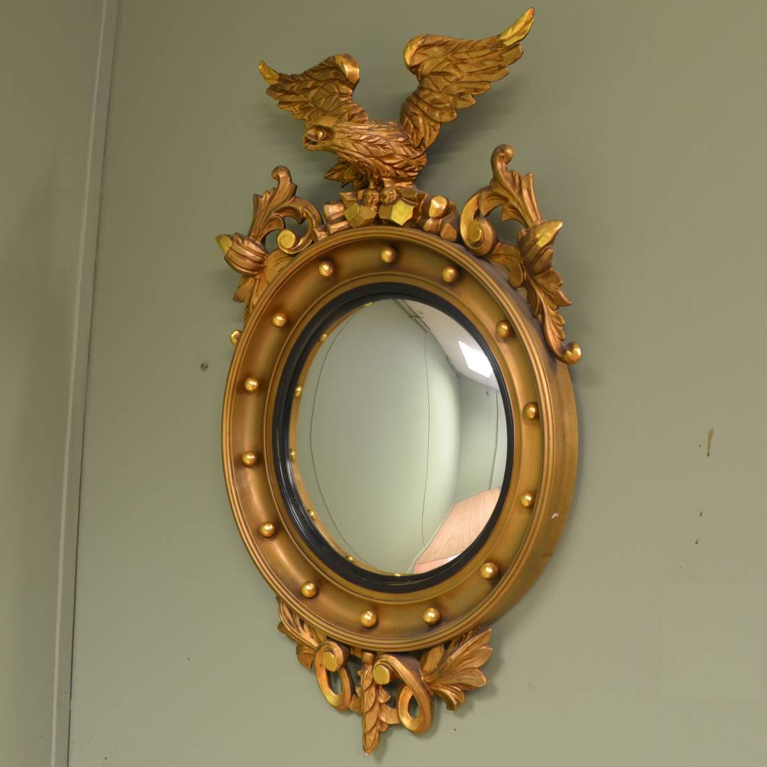 Spectacular Eagle Convex Gilt Mirror