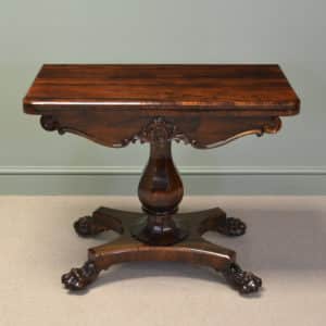 Regency Antique Games / Card Table with Lion Paw Feet
