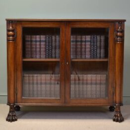 Spectacular Georgian Mahogany Antique Bookcase with Claw Feet