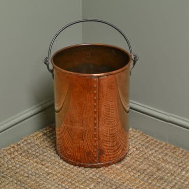 Decorative Antique Arts & Crafts Copper Log Bin / Coal Bucket