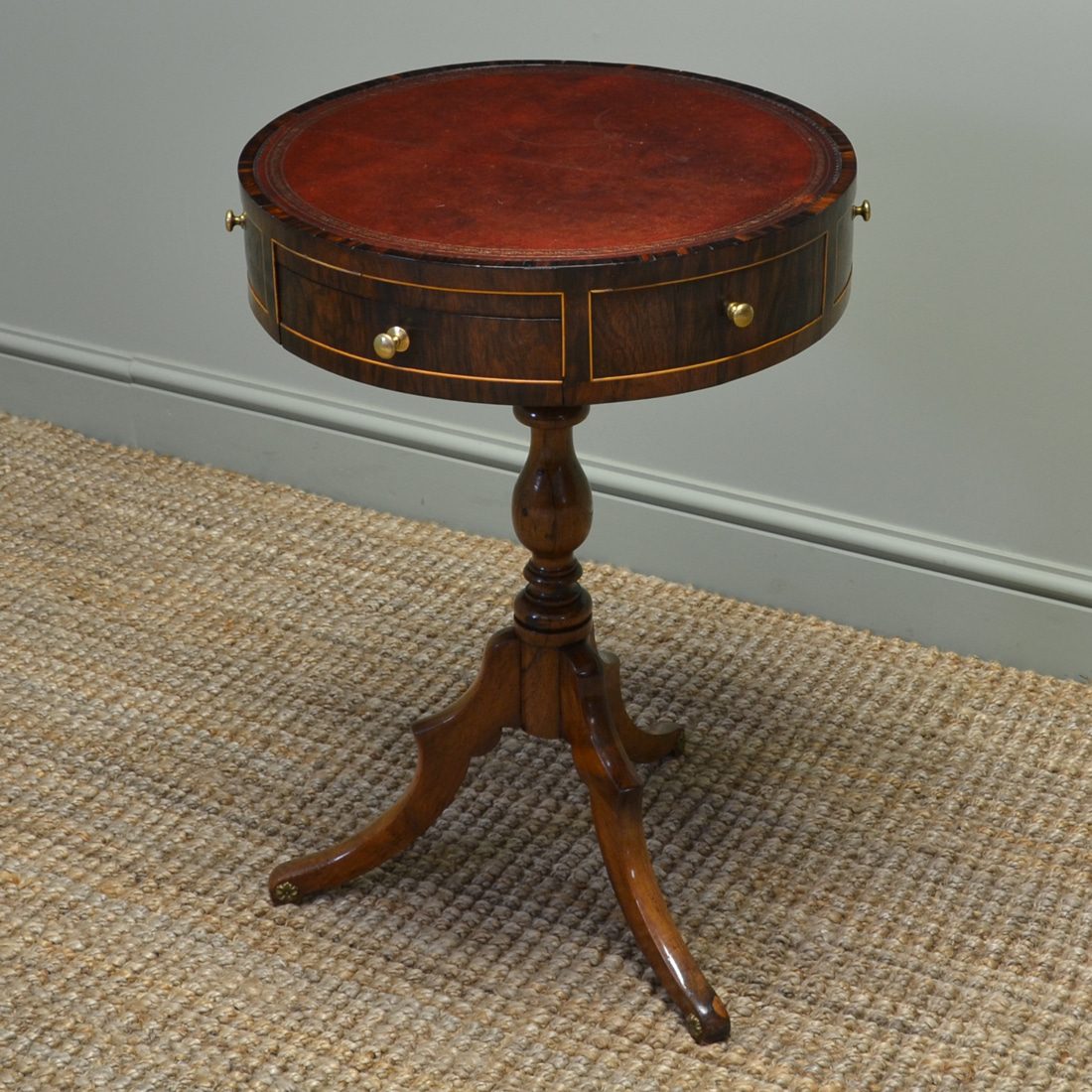 Unusual Victorian Rosewood Small Antique Drum / Occasional Table