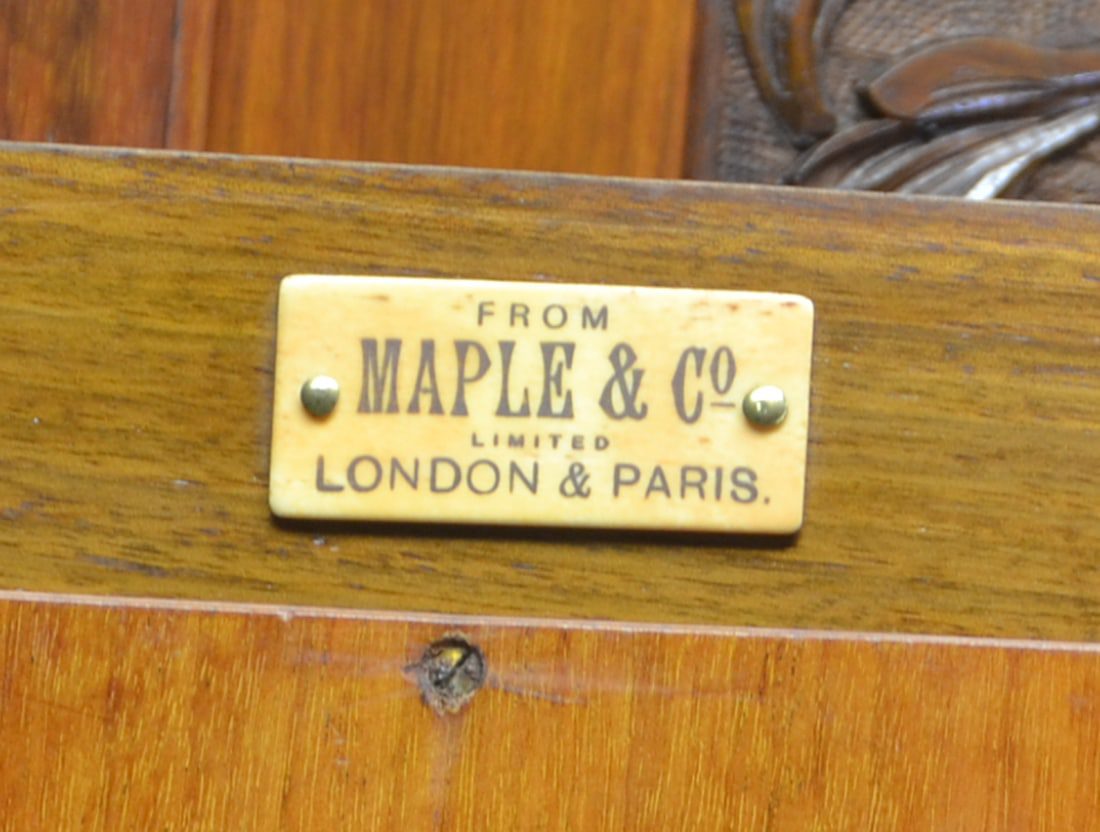 Spectacular Maple & Co Figured Walnut Victorian Antique Triple Wardrobe
