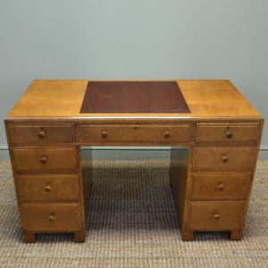 Antique Oak Art Deco Maple And Co Pedestal Desk