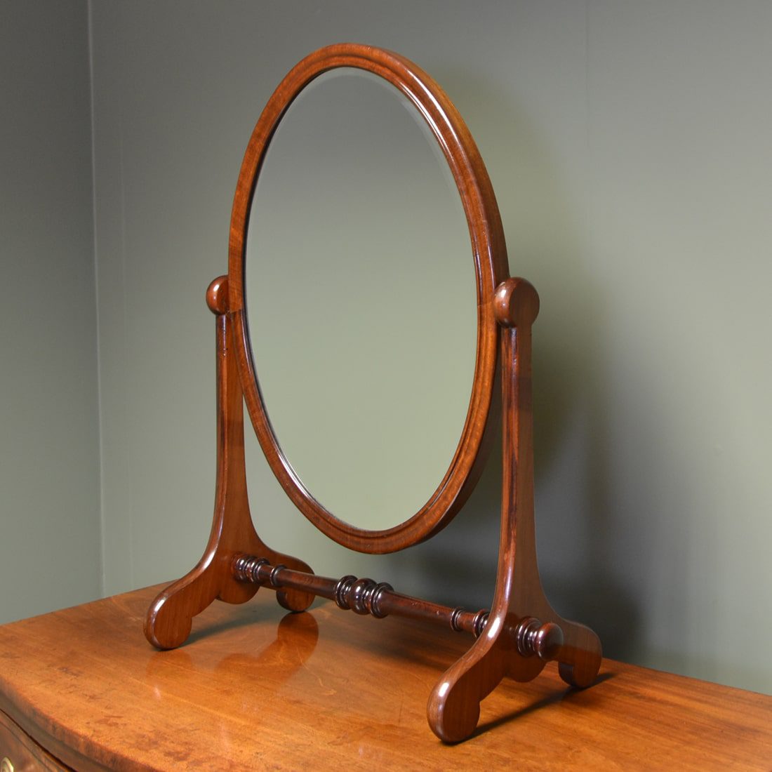 Elegant Victorian Mahogany Antique Dressing Table Mirror