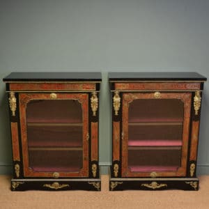 Pair Of Decorative Victorian Boulle Glazed Pier Cabinets