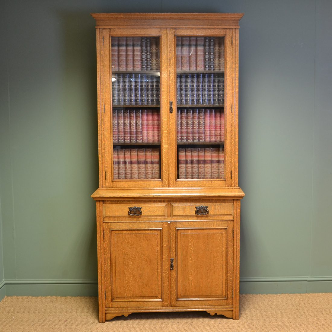 Spectacular Golden Oak Maple & Co Victorian Antique Bookcase