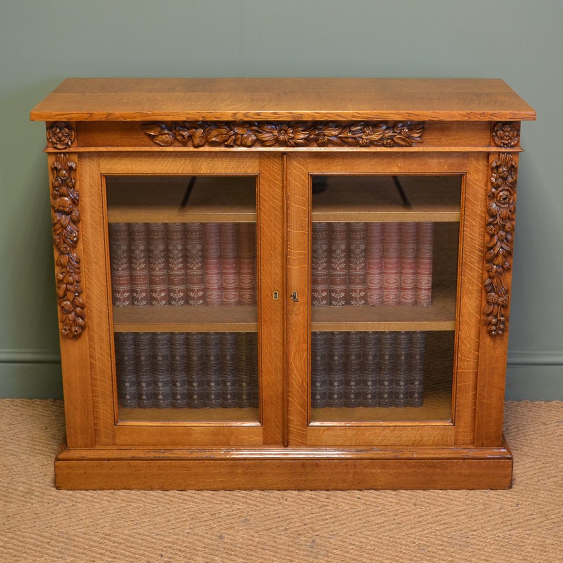 Striking Gillows of Lancaster Golden Oak Victorian Antique Bookcase