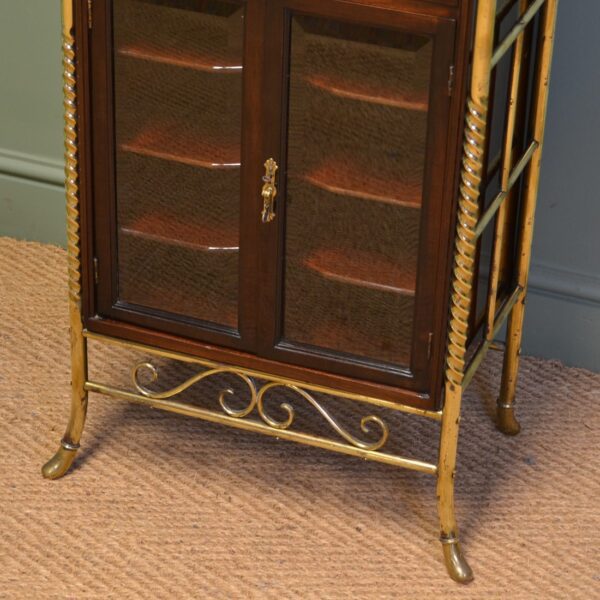 Sensational Victorian Arts And Crafts Walnut Antique Music Cabinet By S. Hall & Sons