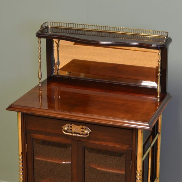 Sensational Victorian Arts And Crafts Walnut Antique Music Cabinet By S. Hall & Sons