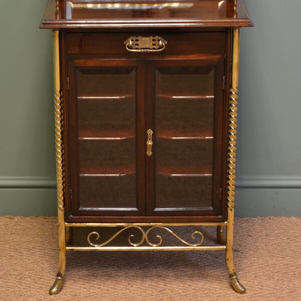 Sensational Victorian Arts And Crafts Walnut Antique Music Cabinet By S. Hall & Sons