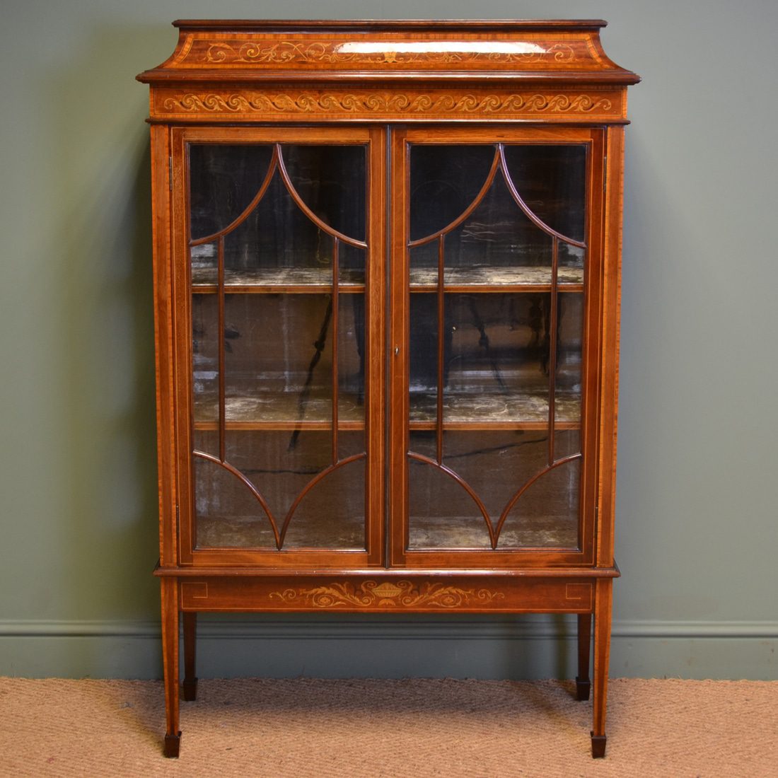 glass antique display cabinet