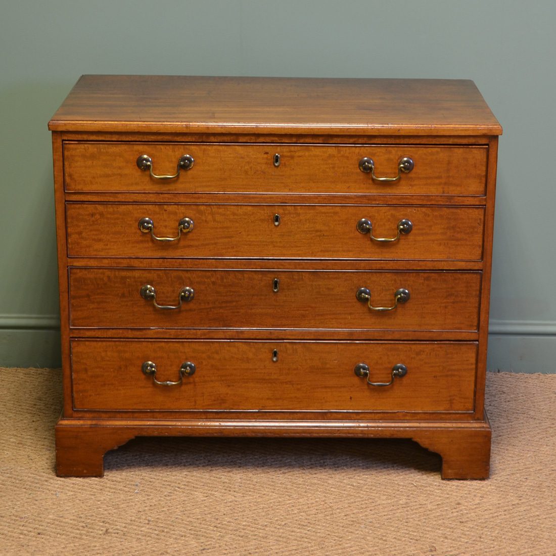 Georgian Mahogany Small Antique Chest Of Drawers by Edwards & Roberts