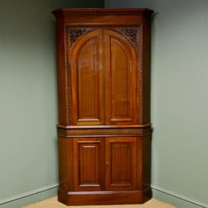 Magnificent Quality Victorian Walnut Antique Floor Standing Corner Cupboard