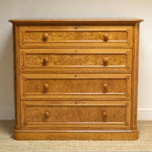 Sensational Burr Pollard Oak Victorian Antique Chest of Drawers by Lambs of Manchester