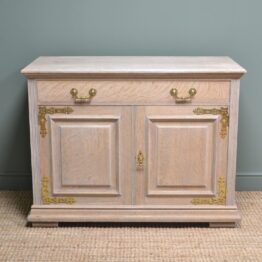 Quality Maple & Co Victorian Limed Oak Antique Cupboard