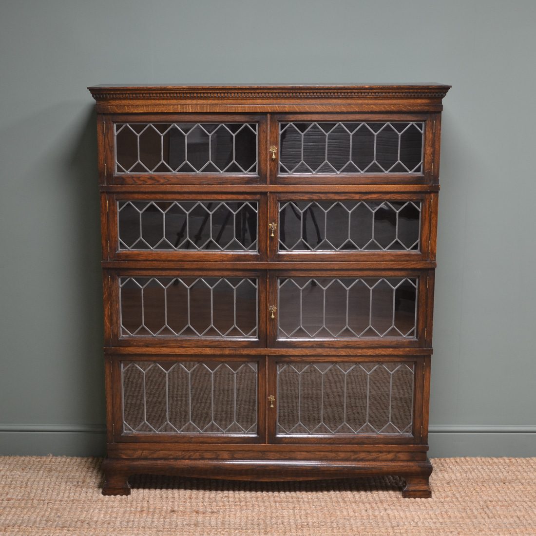 Quality Oak Simpoles Stacking Barristers Antique Bookcase