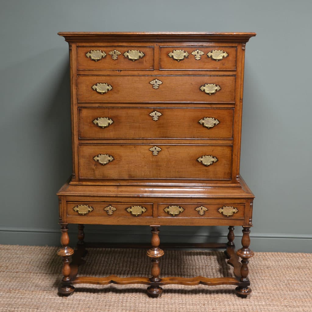 Early 18th Century Oak Antique Chest on Stand