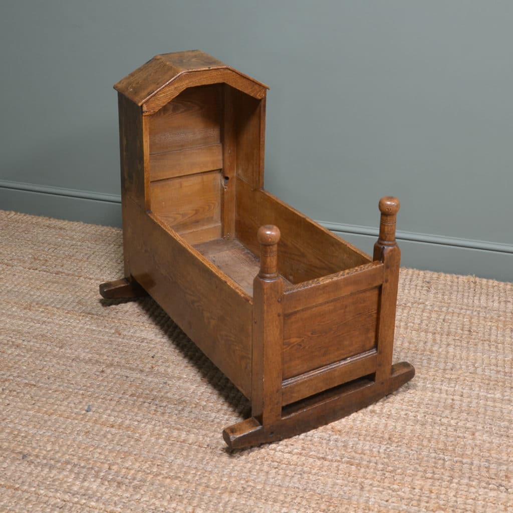 Decorative Oak Antique Cot / Cradle Antiques World