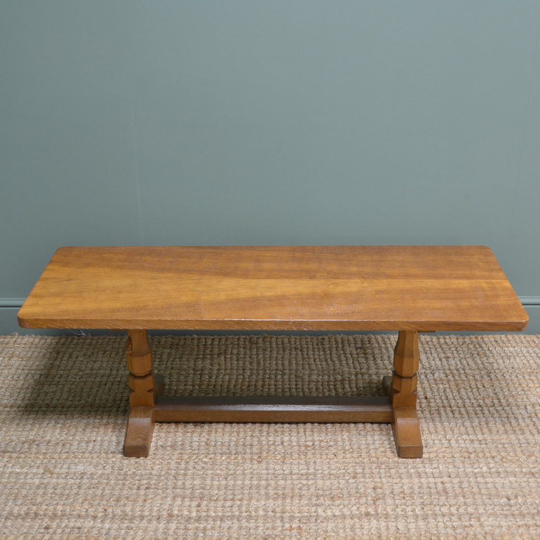 Solid Oak Mouseman Refectory Coffee Table