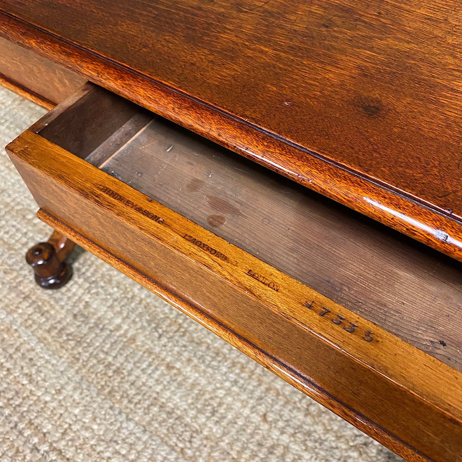 Stunning Antique Mahogany Library Table by Charles Hindley & Sons